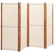 Load image into Gallery viewer, Separè 4 Pannelli Bianco Crema 280x180 cm in legno e tessuto
