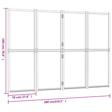 Load image into Gallery viewer, Separè 4 Pannelli Bianco Crema 280x180 cm in legno e tessuto