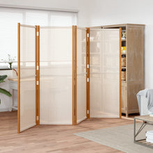 Load image into Gallery viewer, Separè 4 Pannelli Bianco Crema 280x180 cm in legno e tessuto