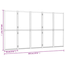 Load image into Gallery viewer, Separè 5 Pannelli Bianco Crema 350x180 cm in legno