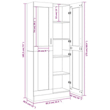 Carica l&#39;immagine nel visualizzatore di Gallery, Mobile Vetrina Rovere Fumo 82,5x30,5x185 cm Legno Multistrato