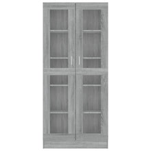 Carica l&#39;immagine nel visualizzatore di Gallery, Mobile Vetrina Grigio Sonoma 82,5x30,5x185 Legno Multistrato