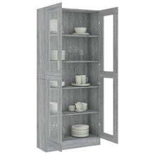 Carica l&#39;immagine nel visualizzatore di Gallery, Mobile Vetrina Grigio Sonoma 82,5x30,5x185 Legno Multistrato