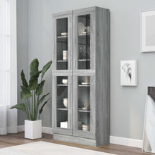 Carica l&#39;immagine nel visualizzatore di Gallery, Mobile Vetrina Grigio Sonoma 82,5x30,5x185 Legno Multistrato