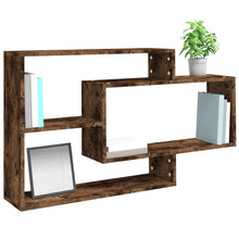 Laden Sie das Bild in den Galerie-Viewer, Mensola a Muro Rovere Fumo 104x20x58,5 cm Legno Multistrato