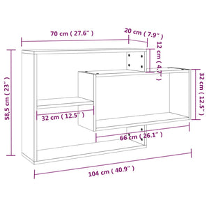 Mensola a Muro Rovere Fumo 104x20x58,5 cm Legno Multistrato