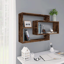 Laden Sie das Bild in den Galerie-Viewer, Mensola a Muro Rovere Fumo 104x20x58,5 cm Legno Multistrato