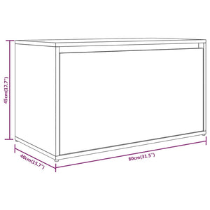Cassapanca Cassetto 80x40x45 cm Rovere Fumo in Legno Multistrato