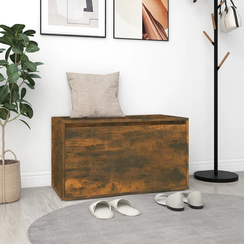 Cassapanca Cassetto 80x40x45 cm Rovere Fumo in Legno Multistrato