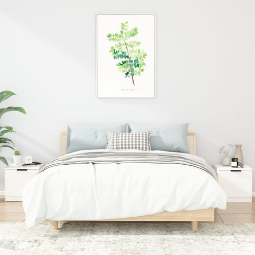 Comodini 2 pz in Bianco Lucido 40x39x40 cm