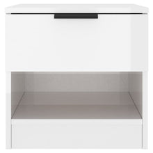 Laden Sie das Bild in den Galerie-Viewer, Comodini 2 pz Bianco Lucido in Legno Multistrato