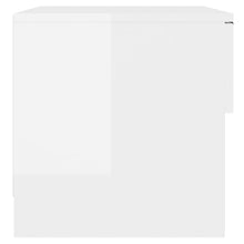 Laden Sie das Bild in den Galerie-Viewer, Comodini 2 pz Bianco Lucido in Legno Multistrato
