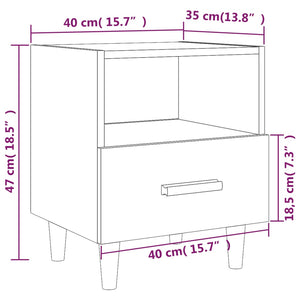 Comodini 2 pz Neri 40x35x47 cm