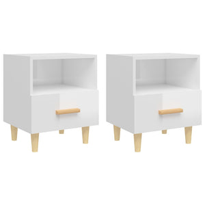 Comodini 2 pz in Bianco Lucido 40x35x47 cm