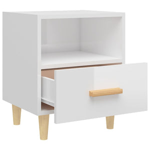 Comodini 2 pz in Bianco Lucido 40x35x47 cm