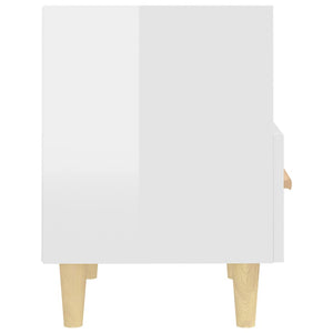Comodini 2 pz in Bianco Lucido 40x35x47 cm