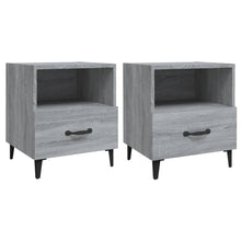 Laden Sie das Bild in den Galerie-Viewer, Comodini 2 pz Grigio Sonoma in Legno Multistrato