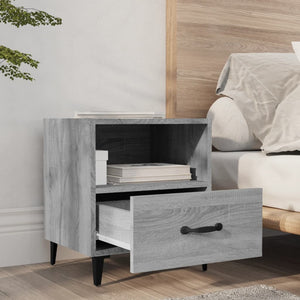 Comodini 2 pz Grigio Sonoma in Legno Multistrato