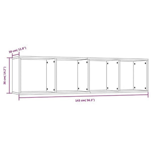 Pensile Scaffale orizzontale/verticale Rovere Marrone 143x30x36cm