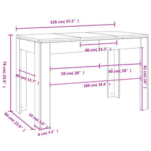 Load image into Gallery viewer, Tavolo da Pranzo Grigio Sonoma 120x60x76 cm Legno Multistrato
