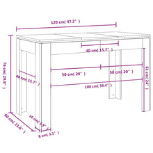 Indlæs billede til gallerivisning Tavolo da Pranzo Grigio Sonoma 120x60x76 cm Legno Multistrato