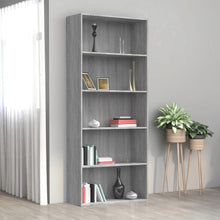 Charger l&#39;image dans la galerie, Libreria 5 Ripiani Grigio Sonoma 80x30x189 cm Legno Multistrato