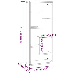 Mensola a Muro Rovere Fumo 36x16x90 cm in Legno Multistrato