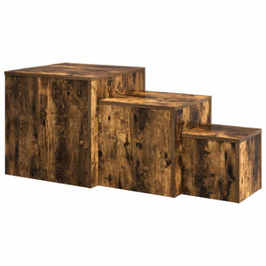 Set 3 Tavolini Rovere Fumo in Legno Multistrato