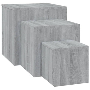 Set 3 Tavolini Grigio Sonoma in Legno Multistrato