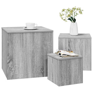 Set 3 Tavolini Grigio Sonoma in Legno Multistrato