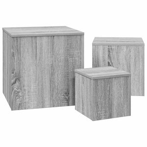 Set 3 Tavolini Grigio Sonoma in Legno Multistrato