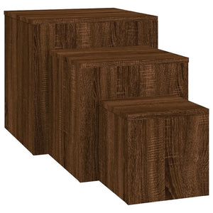 Set 3 Tavolini Rovere Marrone in Legno Multistrato