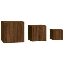 Indlæs billede til gallerivisning Set 3 Tavolini Rovere Marrone in Legno Multistrato