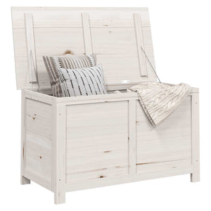 Baule da Esterno 100x50x56cm in Legno Massello di Abete Bianco