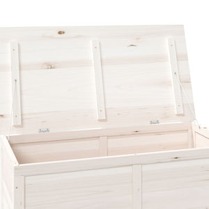 Baule da Esterno 100x50x56cm in Legno Massello di Abete Bianco