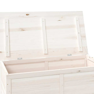 Baule da Esterno 100x50x56cm in Legno Massello di Abete Bianco
