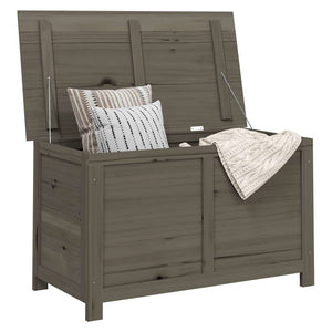 Baule da Esterno 100x50x56 cm in Legno Massello di Abete Antracite