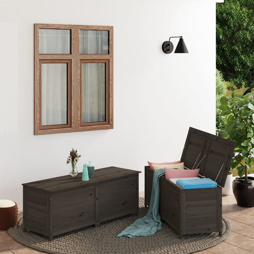 Baule da Esterno  150x50x56 cm in Legno Massello di Abete Antracite