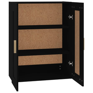 Pensile a Parete 2 Ante Nero 69,5x32,5x90 cm in Legno Multistrato