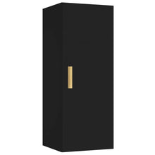 Load image into Gallery viewer, Armadietto a Muro Nero 34,5x34x90 cm in Legno Multistrato