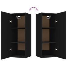 Load image into Gallery viewer, Armadietto a Muro Nero 34,5x34x90 cm in Legno Multistrato