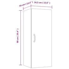 Load image into Gallery viewer, Armadietto a Muro Grigio Cemento 34,5x34x90cm Legno Multistrato