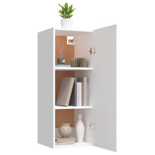 Load image into Gallery viewer, Armadietto Pensile a Muro Bianco 34,5x34x90cm Legno Multistrato