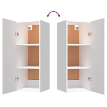 Load image into Gallery viewer, Armadietto Pensile a Muro Bianco 34,5x34x90cm Legno Multistrato