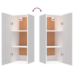 Armadietto Pensile a Muro Bianco 34,5x34x90cm Legno Multistrato