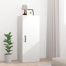 Load image into Gallery viewer, Armadietto Pensile a Muro Bianco 34,5x34x90cm Legno Multistrato