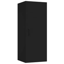 Load image into Gallery viewer, Armadietto Pensile a Muro Nero 34,5x34x90 cm Legno Multistrato
