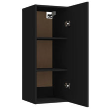Load image into Gallery viewer, Armadietto Pensile a Muro Nero 34,5x34x90 cm Legno Multistrato