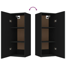 Load image into Gallery viewer, Armadietto Pensile a Muro Nero 34,5x34x90 cm Legno Multistrato