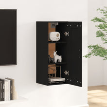 Load image into Gallery viewer, Armadietto a Muro Nero 35x34x90 cm in Legno Multistrato